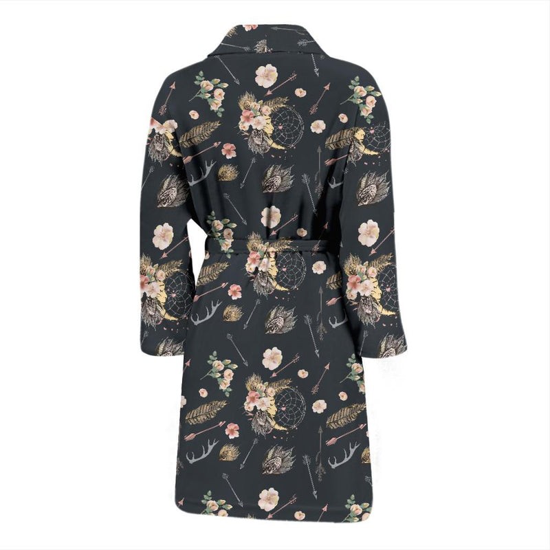 Bohemian Pattern Print Design 09 Men Bathrobe-JORJUNE.COM