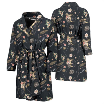Bohemian Pattern Print Design 09 Men Bathrobe-JORJUNE.COM