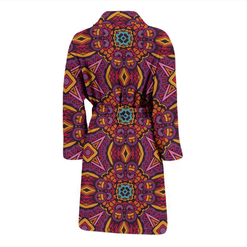 Bohemian Pattern Print Design 10 Men Bathrobe-JORJUNE.COM