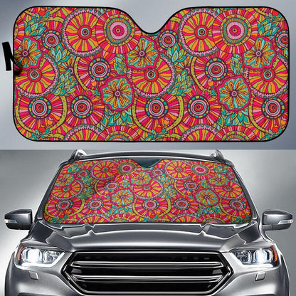 Boho Pattern Print Design 01 Car Sun Shade-JORJUNE.COM