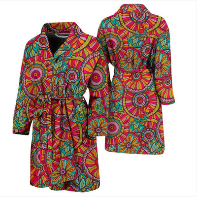 Boho Pattern Print Design 01 Men Bathrobe-JORJUNE.COM