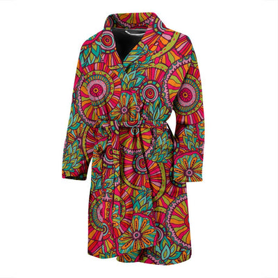 Boho Pattern Print Design 01 Men Bathrobe-JORJUNE.COM