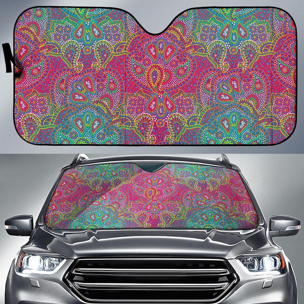 Boho Pattern Print Design 02 Car Sun Shade-JORJUNE.COM