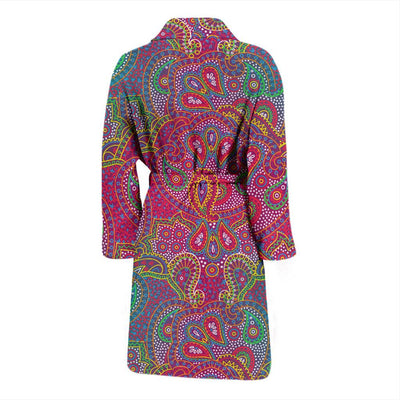 Boho Pattern Print Design 02 Men Bathrobe-JORJUNE.COM