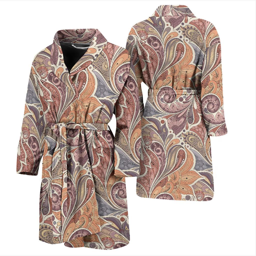 Boho Pattern Print Design 03 Men Bathrobe-JORJUNE.COM