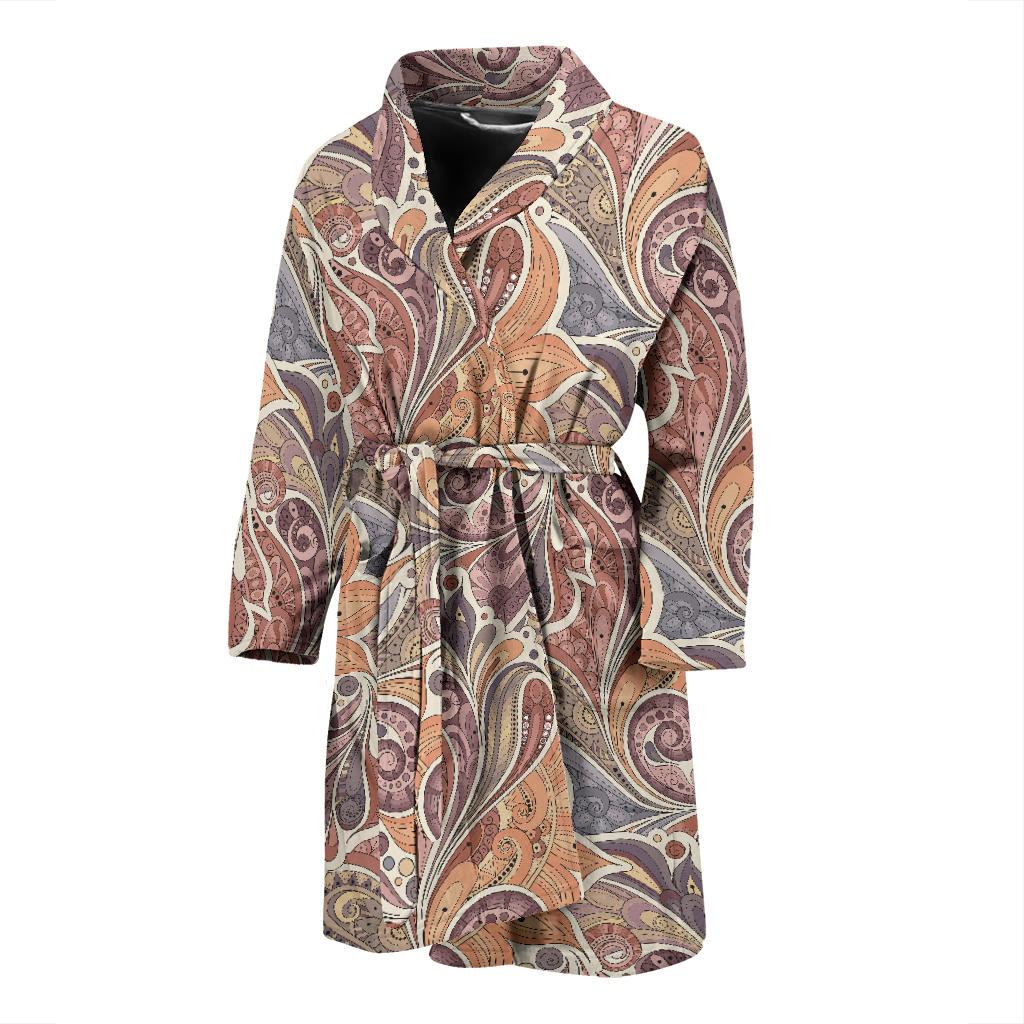 Boho Pattern Print Design 03 Men Bathrobe-JORJUNE.COM