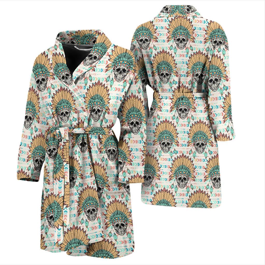 Boho Pattern Print Design 04 Men Bathrobe-JORJUNE.COM