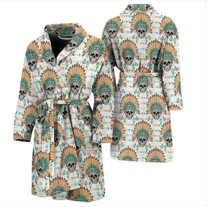 Boho Pattern Print Design 04 Men Bathrobe-JORJUNE.COM