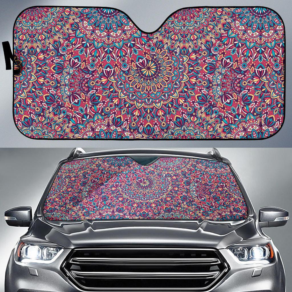 Boho Pattern Print Design 05 Car Sun Shade-JORJUNE.COM