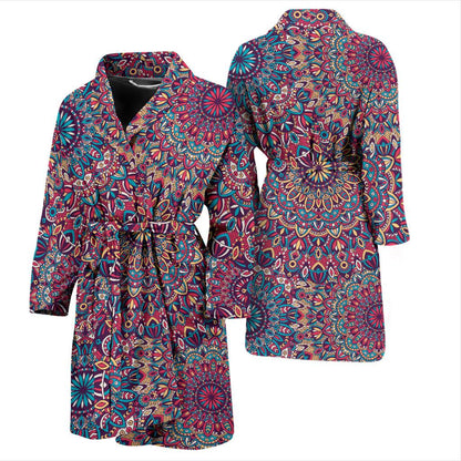 Boho Pattern Print Design 05 Men Bathrobe-JORJUNE.COM