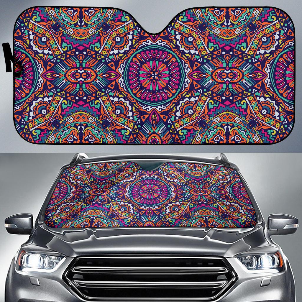 Boho Pattern Print Design 06 Car Sun Shade-JORJUNE.COM