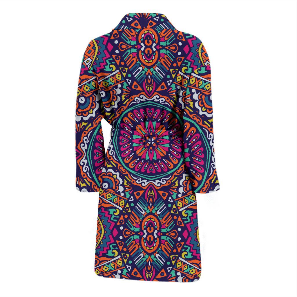 Boho Pattern Print Design 06 Men Bathrobe-JORJUNE.COM
