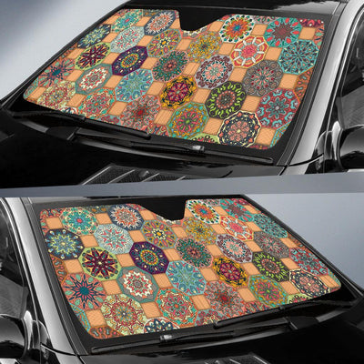 Boho Pattern Print Design 07 Car Sun Shade-JORJUNE.COM