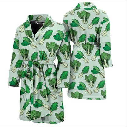 Bok Choy Pattern Print Design 01 Men Bathrobe-JORJUNE.COM