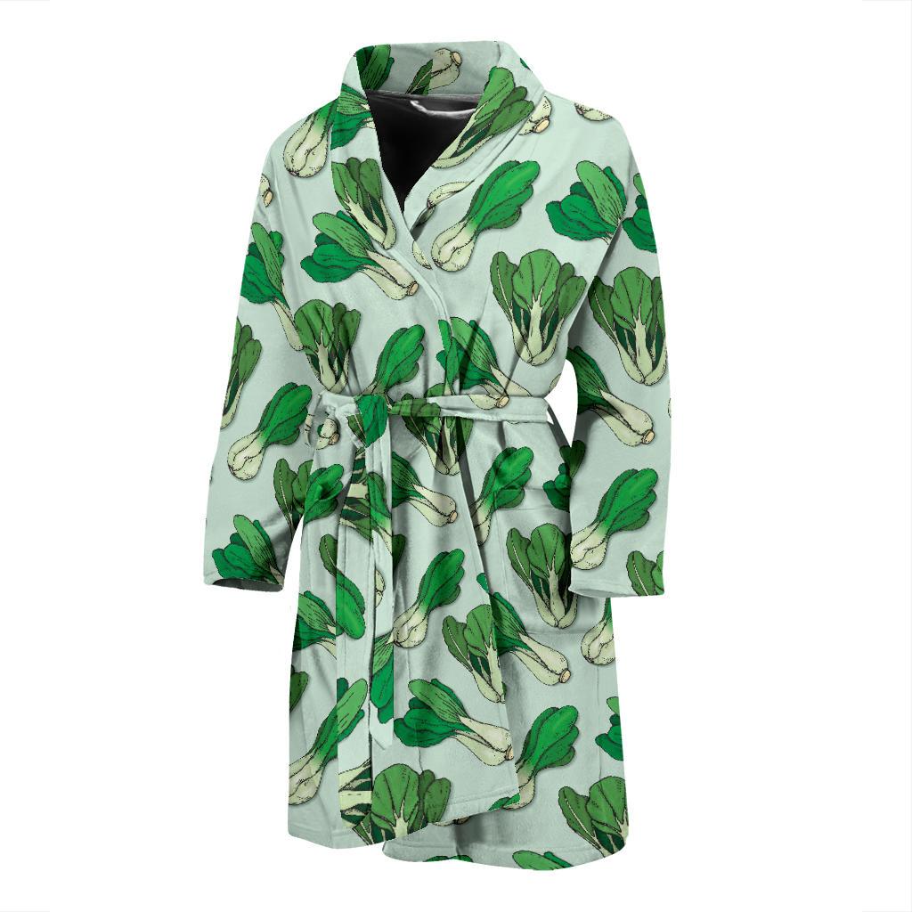 Bok Choy Pattern Print Design 01 Men Bathrobe-JORJUNE.COM