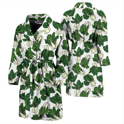 Bok Choy Pattern Print Design 02 Men Bathrobe-JORJUNE.COM