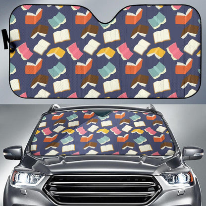 Book Pattern Print Design 01 Car Sun Shade-JORJUNE.COM