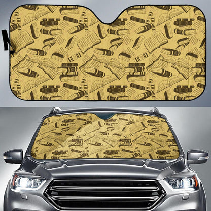 Book Pattern Print Design 02 Car Sun Shade-JORJUNE.COM
