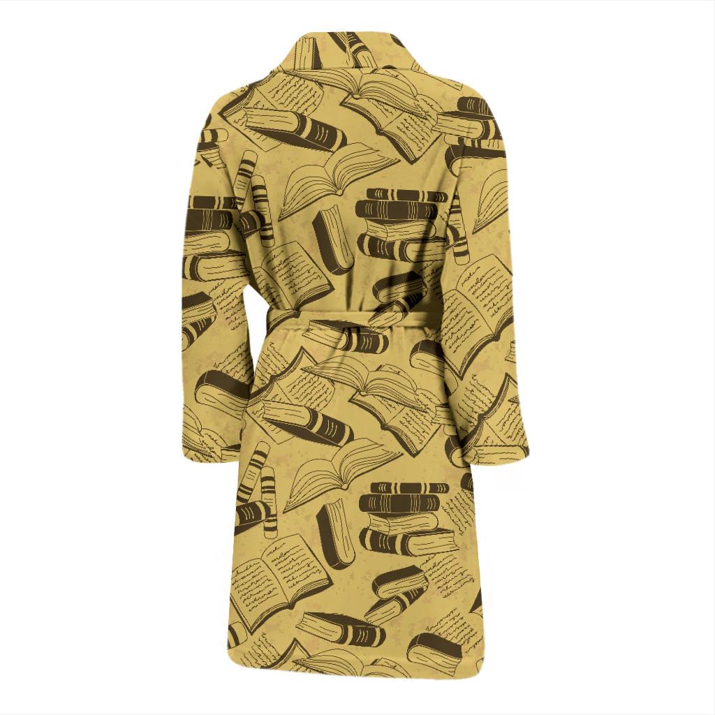 Book Pattern Print Design 02 Men Bathrobe-JORJUNE.COM