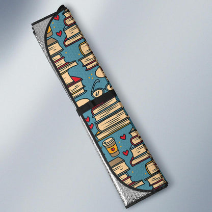 Book Pattern Print Design 03 Car Sun Shade-JORJUNE.COM