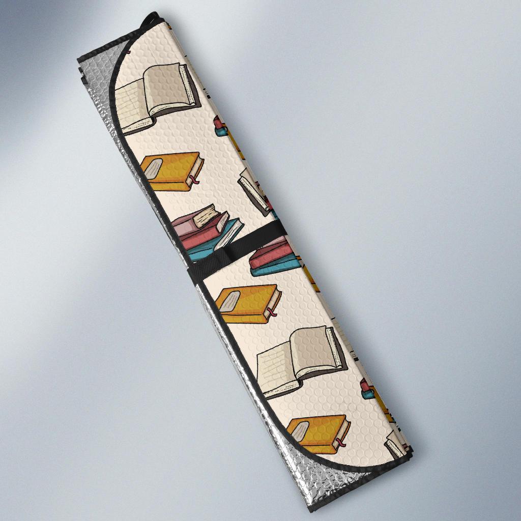Book Pattern Print Design 04 Car Sun Shade-JORJUNE.COM