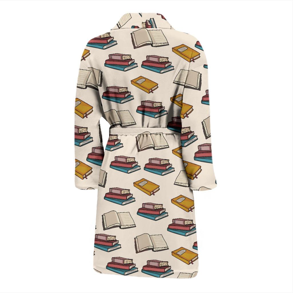 Book Pattern Print Design 04 Men Bathrobe-JORJUNE.COM