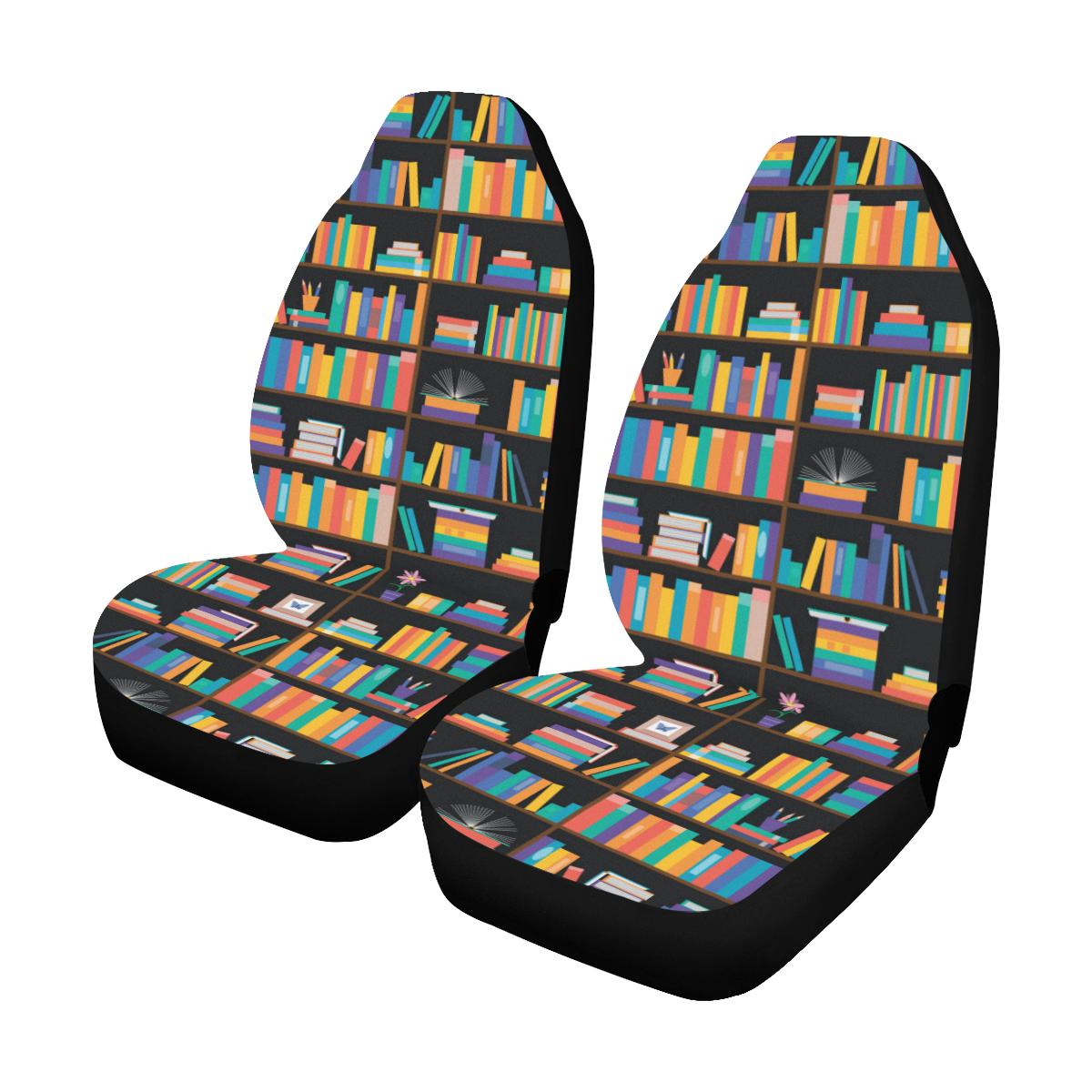 Book Pattern Print Design 05 Car Seat Covers (Set of 2)-JORJUNE.COM