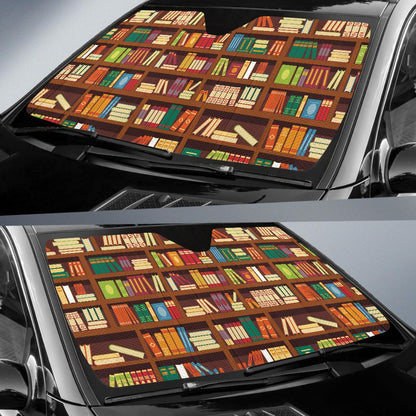 Book Pattern Print Design 06 Car Sun Shade-JORJUNE.COM
