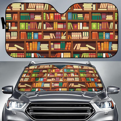 Book Pattern Print Design 06 Car Sun Shade-JORJUNE.COM