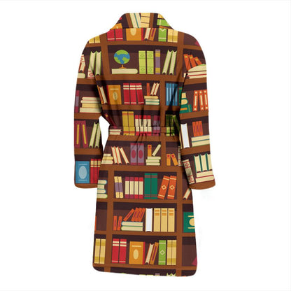 Book Pattern Print Design 06 Men Bathrobe-JORJUNE.COM