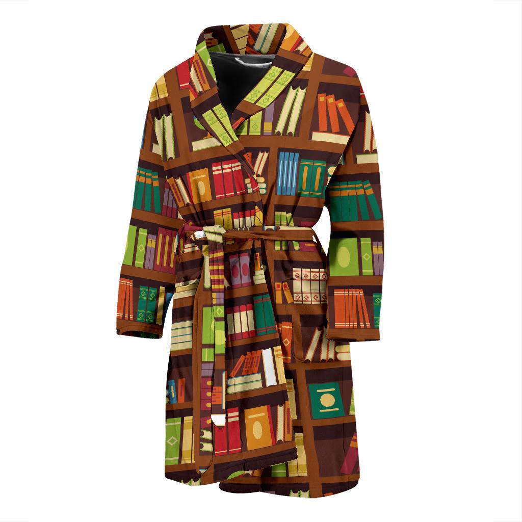 Book Pattern Print Design 06 Men Bathrobe-JORJUNE.COM
