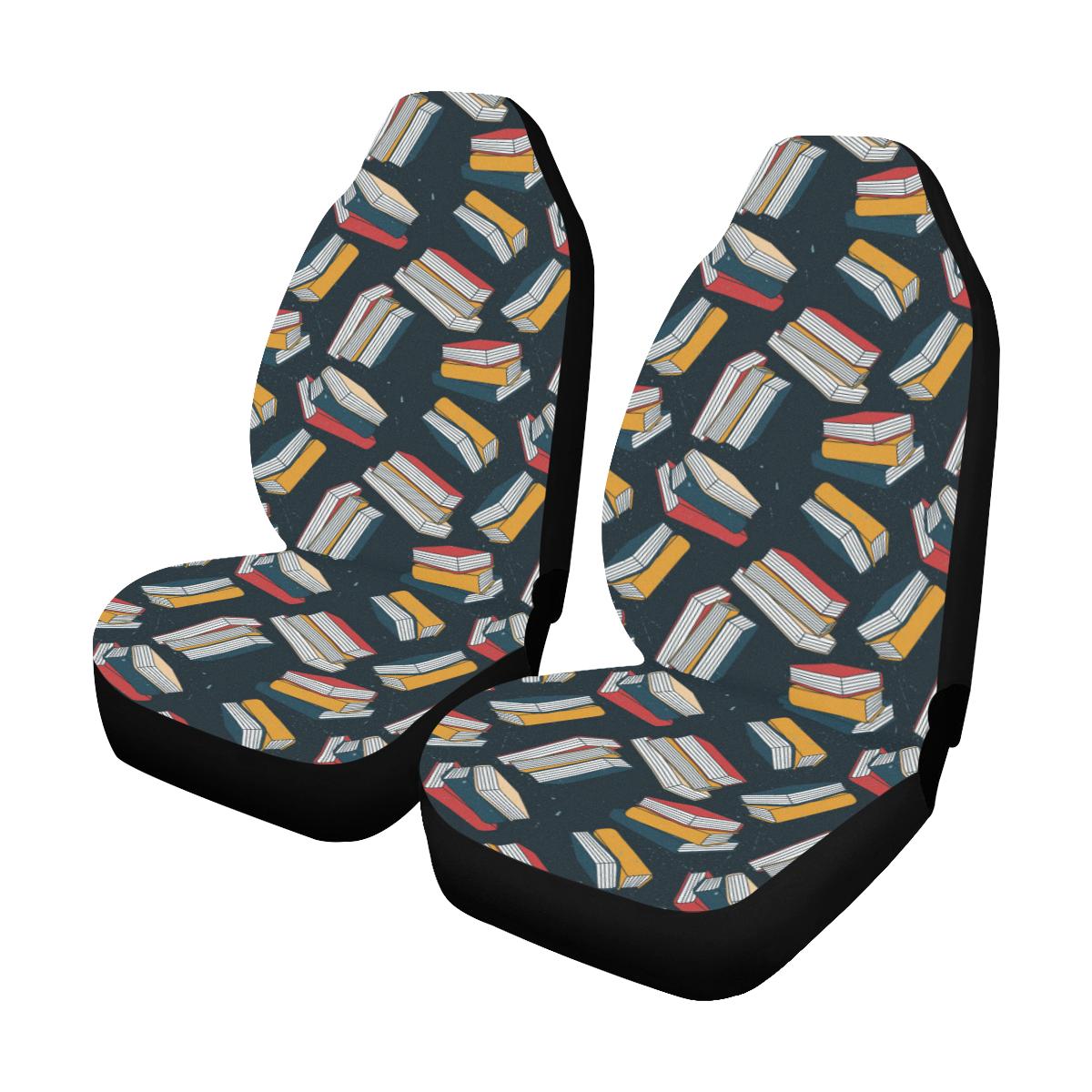 Book Pattern Print Design 07 Car Seat Covers (Set of 2)-JORJUNE.COM