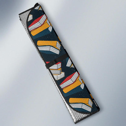 Book Pattern Print Design 07 Car Sun Shade-JORJUNE.COM