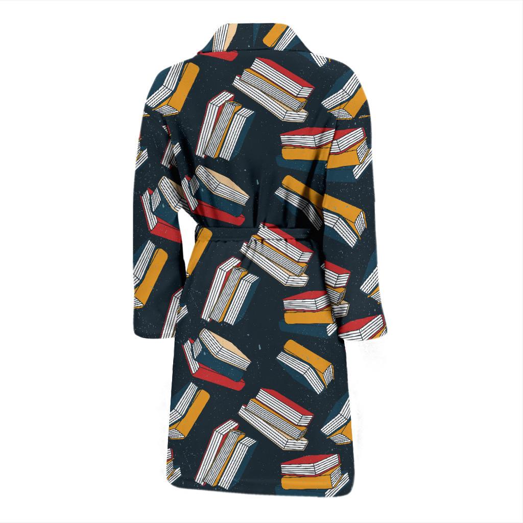 Book Pattern Print Design 07 Men Bathrobe-JORJUNE.COM