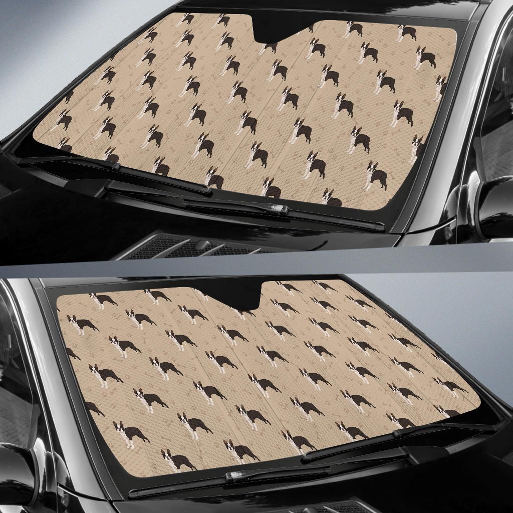 Boston Terrier Pattern Print Design 02 Car Sun Shade-JORJUNE.COM