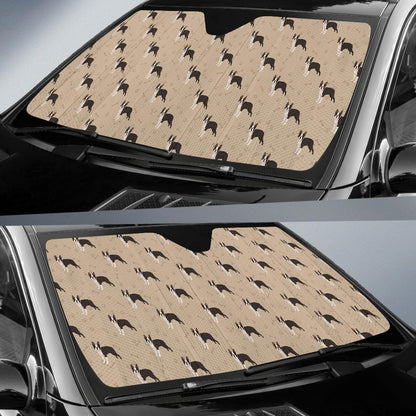 Boston Terrier Pattern Print Design 02 Car Sun Shade-JORJUNE.COM