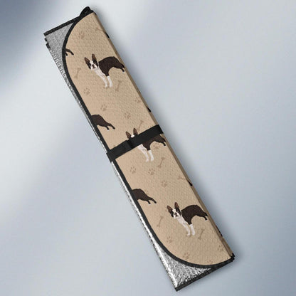 Boston Terrier Pattern Print Design 02 Car Sun Shade-JORJUNE.COM