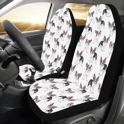 Boston Terrier Pattern Print Design 03 Car Seat Covers (Set of 2)-JORJUNE.COM