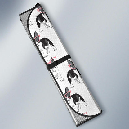 Boston Terrier Pattern Print Design 03 Car Sun Shade-JORJUNE.COM