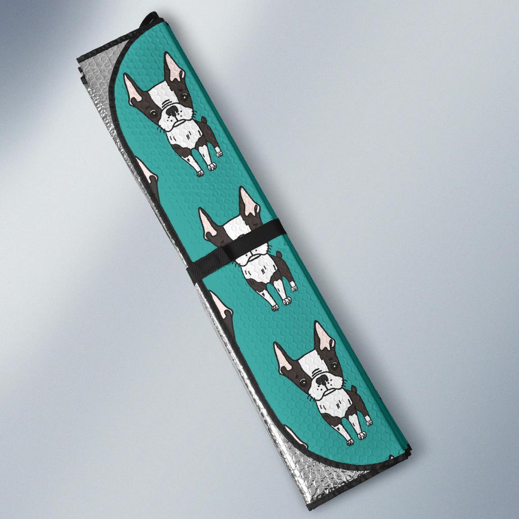 Boston Terrier Pattern Print Design 04 Car Sun Shade-JORJUNE.COM