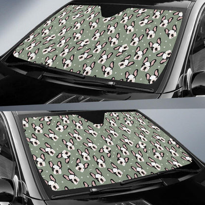 Boston Terrier Pattern Print Design 05 Car Sun Shade-JORJUNE.COM