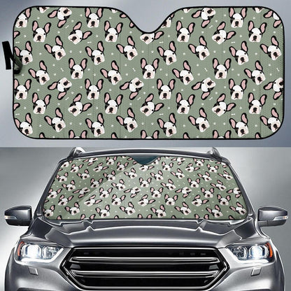 Boston Terrier Pattern Print Design 05 Car Sun Shade-JORJUNE.COM