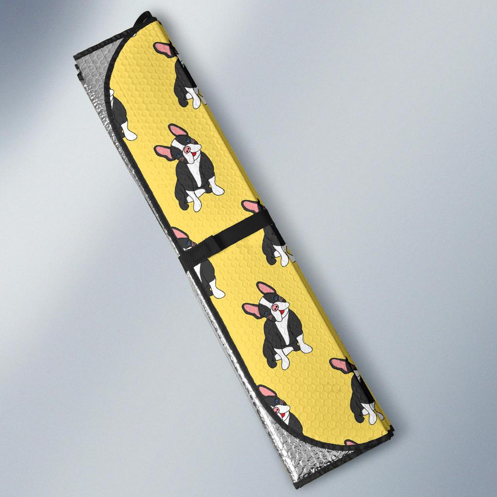 Boston Terrier Pattern Print Design 06 Car Sun Shade-JORJUNE.COM