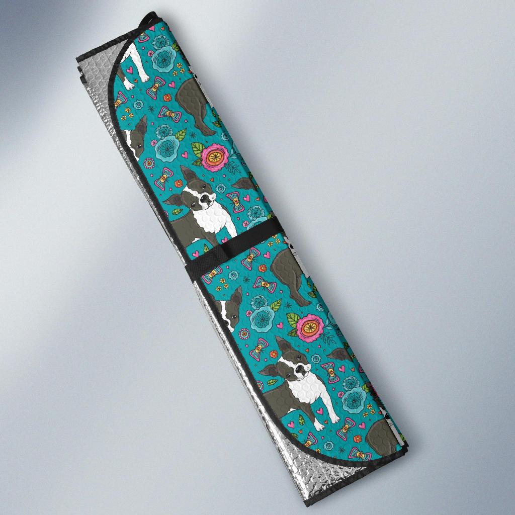 Boston Terrier Pattern Print Design 07 Car Sun Shade-JORJUNE.COM