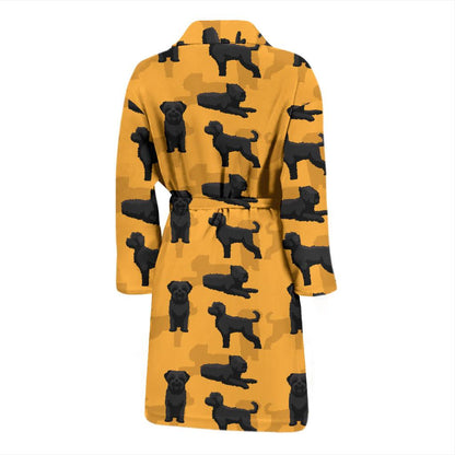 Bouviers des Flandres Pattern Print Design 01 Men Bathrobe-JORJUNE.COM