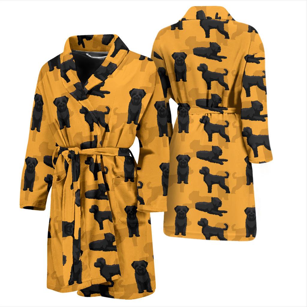 Bouviers des Flandres Pattern Print Design 01 Men Bathrobe-JORJUNE.COM