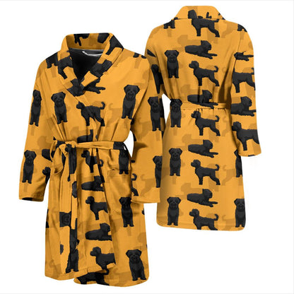 Bouviers des Flandres Pattern Print Design 01 Men Bathrobe-JORJUNE.COM