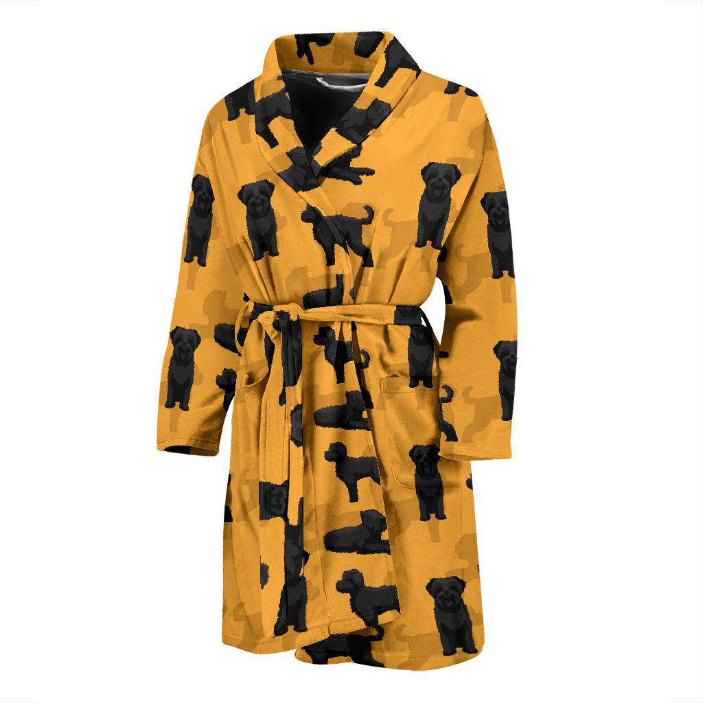 Bouviers des Flandres Pattern Print Design 01 Men Bathrobe-JORJUNE.COM