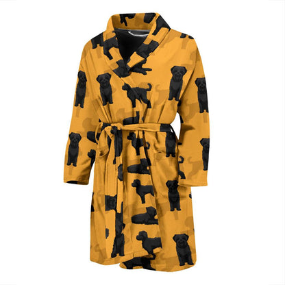 Bouviers des Flandres Pattern Print Design 01 Men Bathrobe-JORJUNE.COM