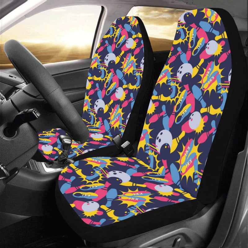 Bowling Pattern Print Design 02 Car Seat Covers (Set of 2)-JORJUNE.COM